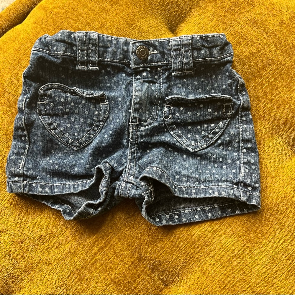 ***Moving Sale*** Arizona Jeans Company Girls Hearts Blue Denim Jeans Shorts